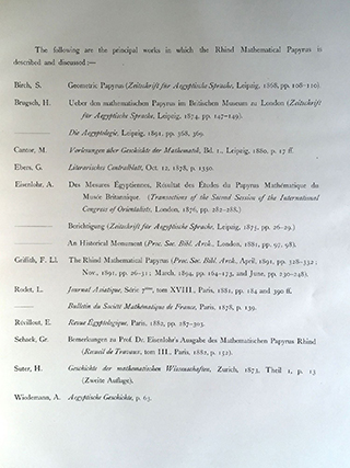 Image 6 of 27 for Facsimilé of the Rhind mathematical papyrus[newline]M0265b-06.jpg